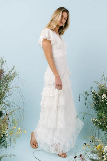 Tracie Lace Maxi Dress in Ivory | Böhme US