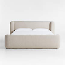 Salone Curved Shelter Upholstered King Bed + Reviews | Crate & Barrel | Crate & Barrel