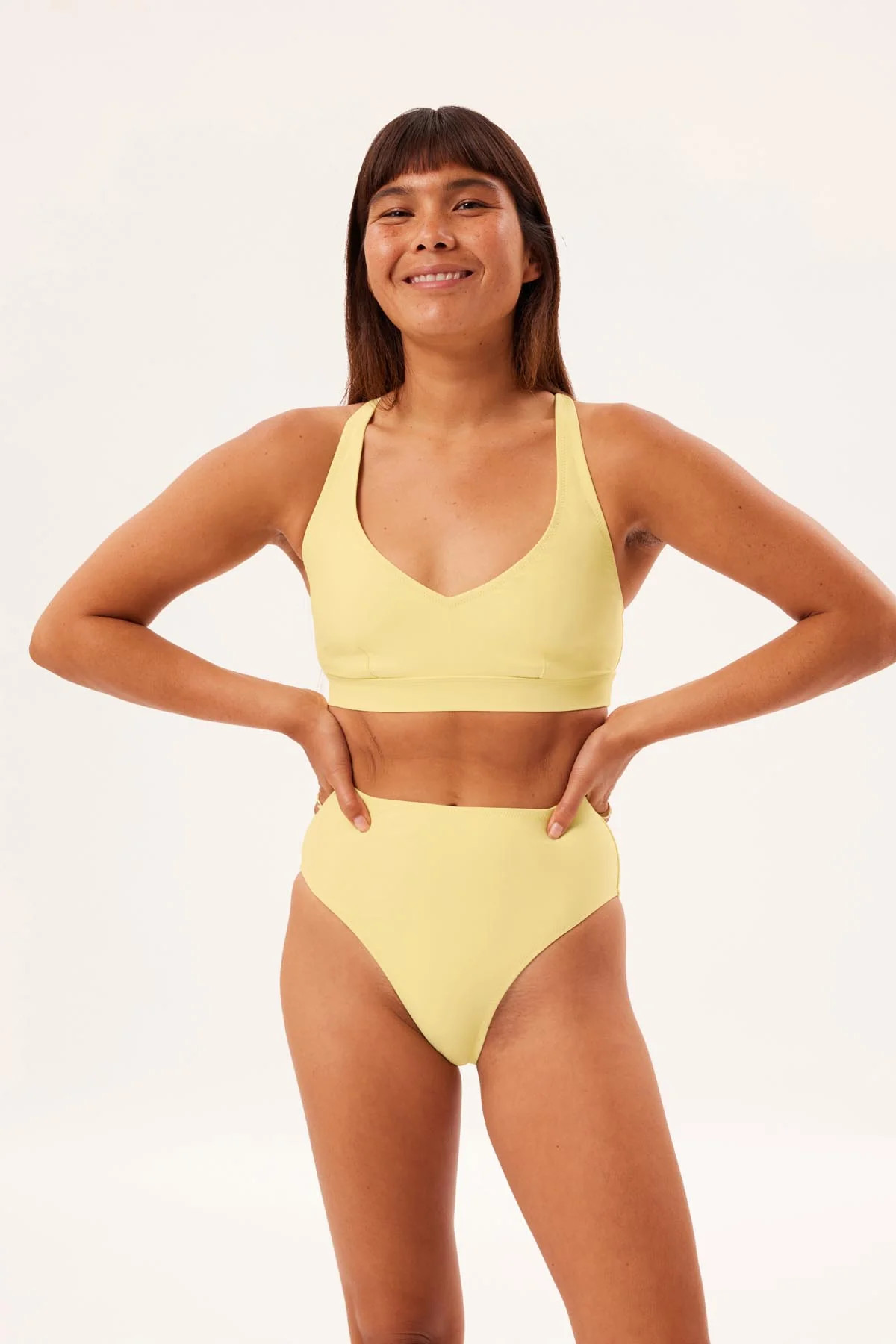 Banana Palma Plunge Bikini Top | Girlfriend Collective