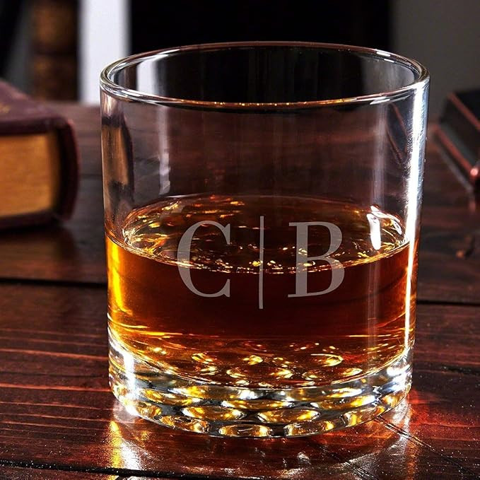 HomeWetBar Quinton Monogram Engraved Whiskey Glass (Personalized Product) | Amazon (US)