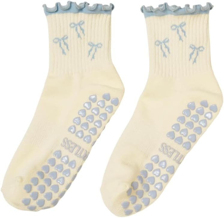 Shapes Studio Ruffle Pilates Grip Socks for Women, Cute Non-Slip Grippy Socks for Reformer, Barre, Yoga & Studio Workouts | Amazon (US)