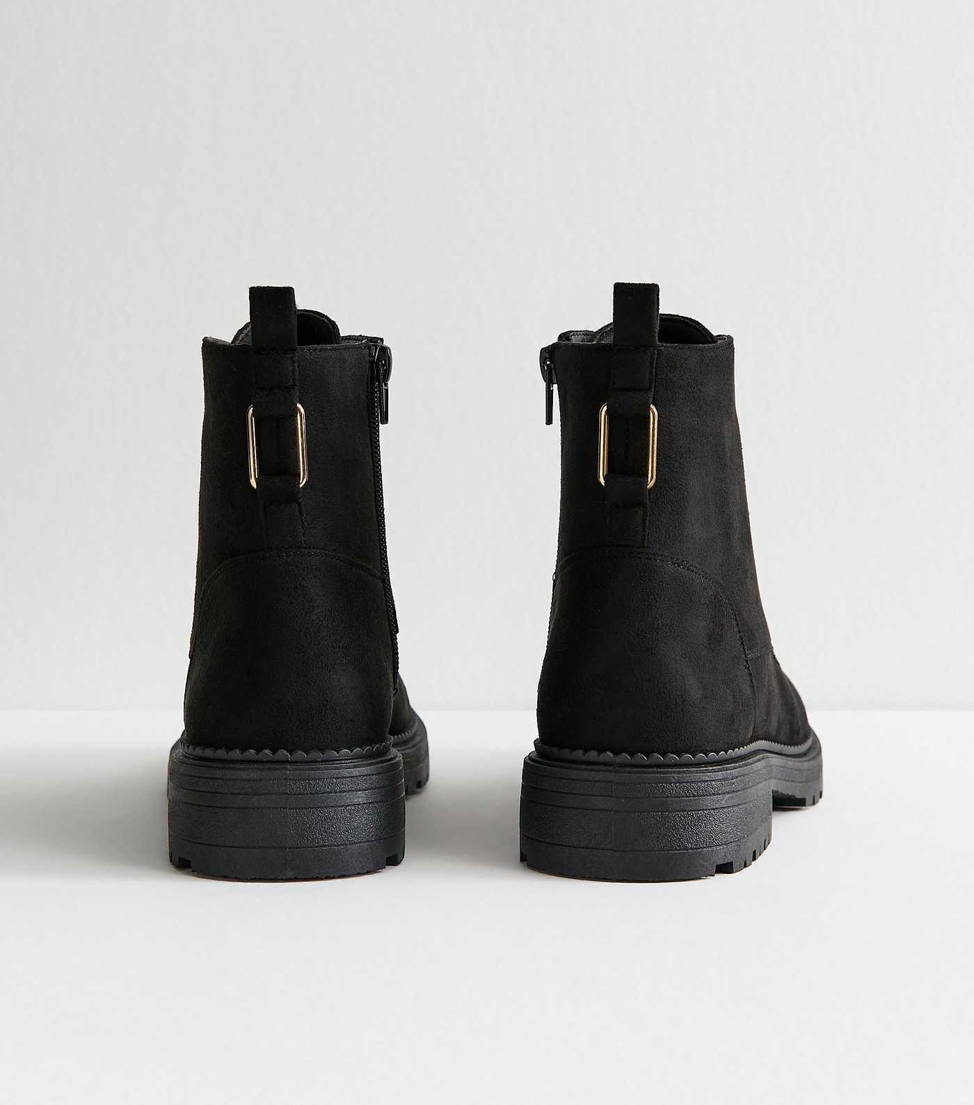 Black Faux Suede Lace Up Ankle Boots | New Look | New Look (UK)