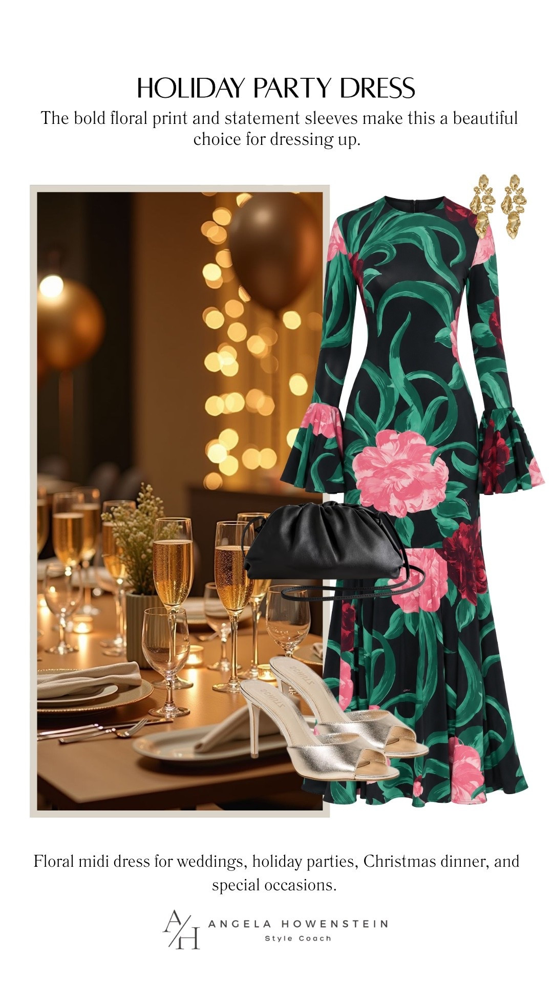 This gorgeous floral dress is made for special occasions! I’d wear it to a wedding, holiday party, Christmas dinner, or a beautiful dinner out. The statement sleeves and bold floral print make it feel extra special without being fussy.

👩‍💻 LTK PRO TIPS
❤️ Heart = Support my posts ;-)
🔖 Save = Get sale & restock alerts for the things you love!
📋 Lists = Keep favorites organized (List ideas: Christmas, Birthdays, and Vacations!)
📲 Share = Send lists and products to a friend (or your daughters like me).
💬 Comment = Ask me anything, and I’ll answer. ;-)

#LTKootd #LTKSeasonal #LTKOver40
