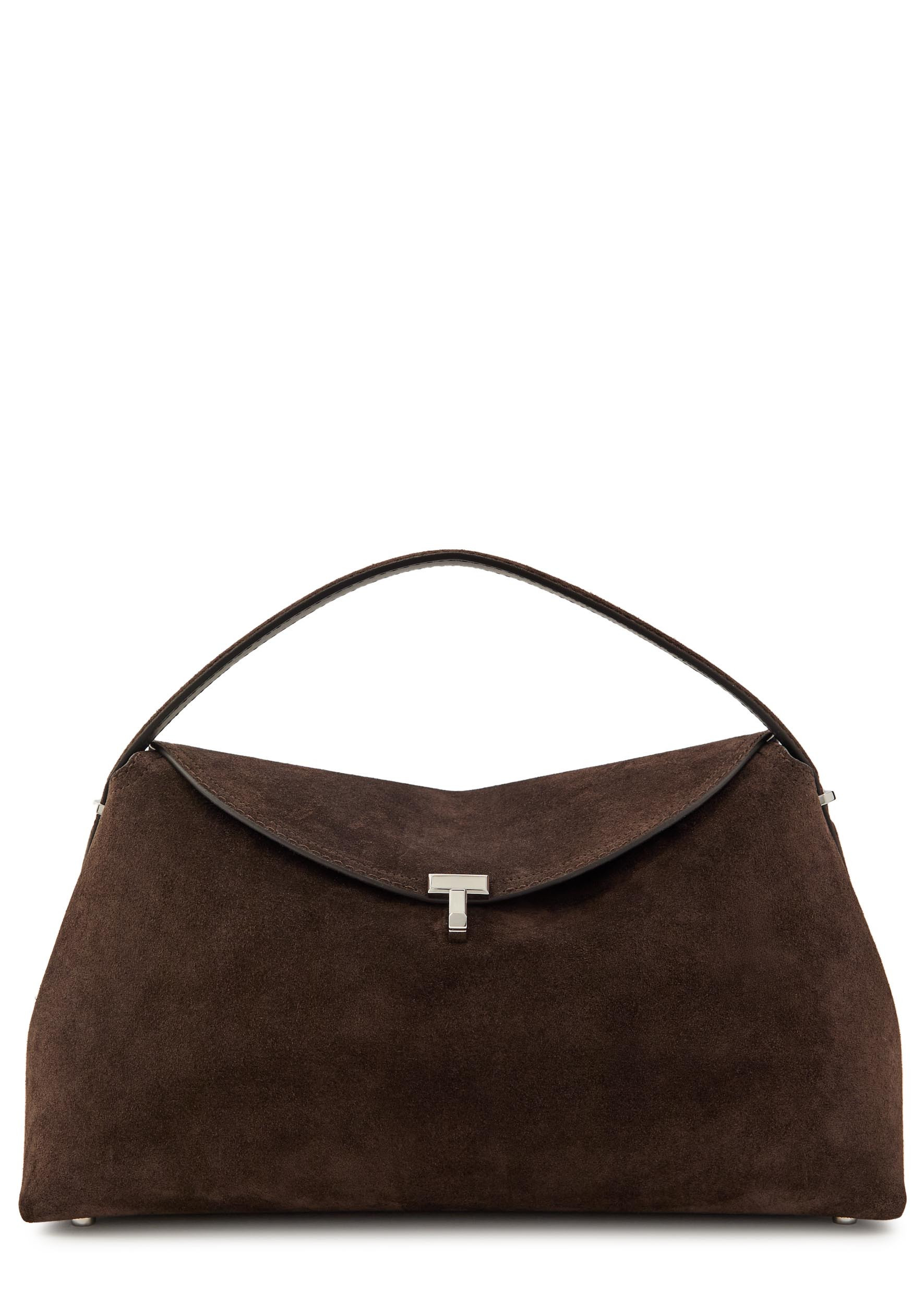 T-Lock suede top handle bag | Harvey Nichols