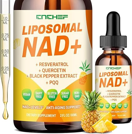 Liposomal NAD Supplement - 1500mg NAD+ Liquid Drop for Women & Men Nicotinamide Riboside Chloride... | Amazon (US)