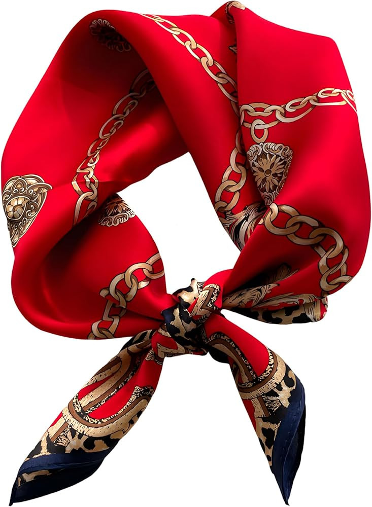 100% Mulberry Silk Scarf for Women Hair Lightweight Square Neckerchief Wrap For Head Scarves 21" | Amazon (US)