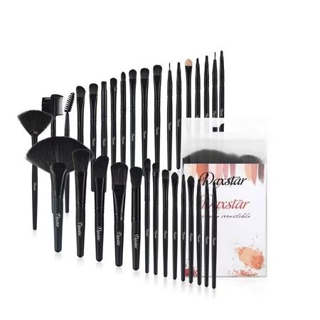 Makeup Brush Set Complete 32pcs Black Makeup Brushes Synthetic Soft Bris | Walmart (US)