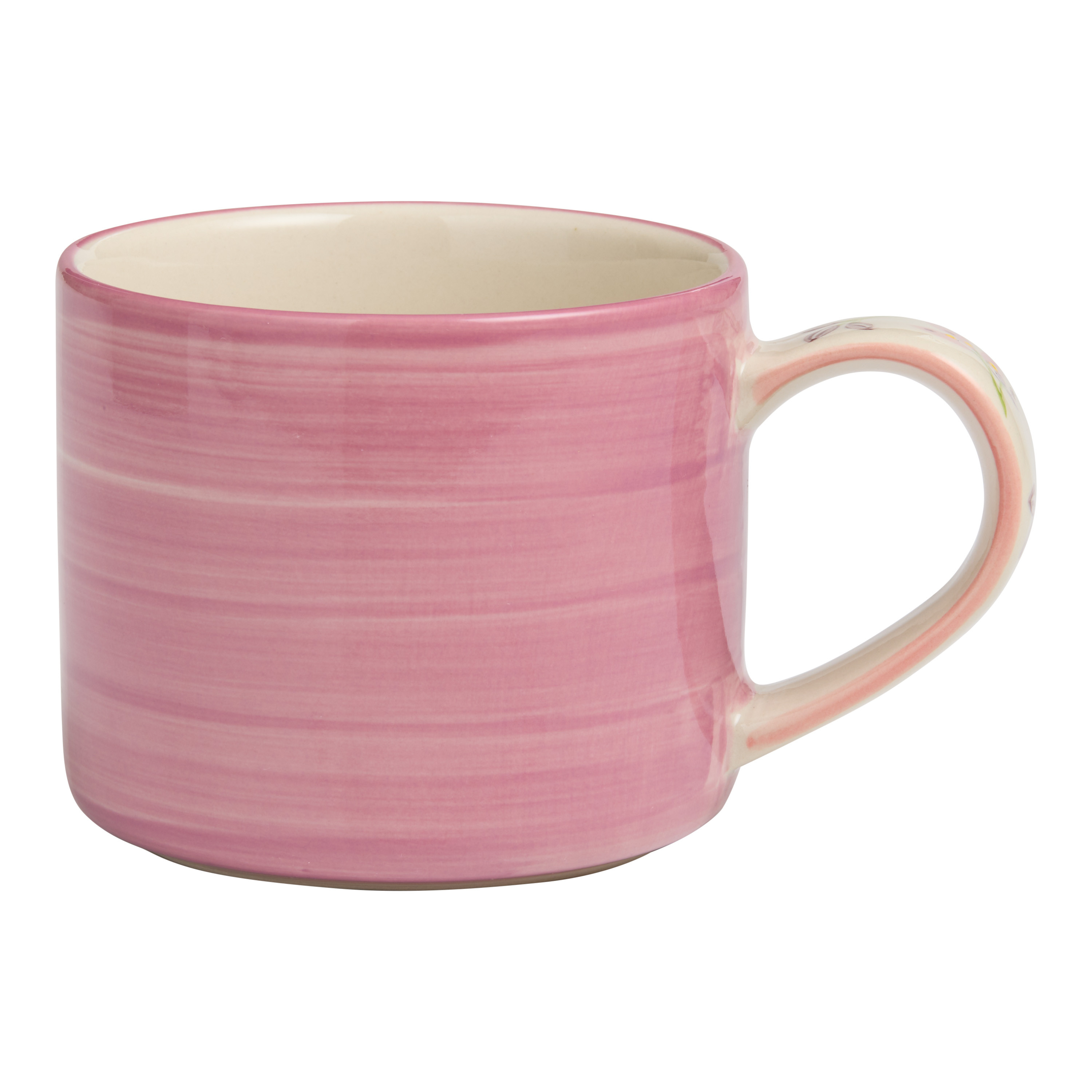 Watercolor Floral Handle Hand Painted Ceramic Mug | World Market