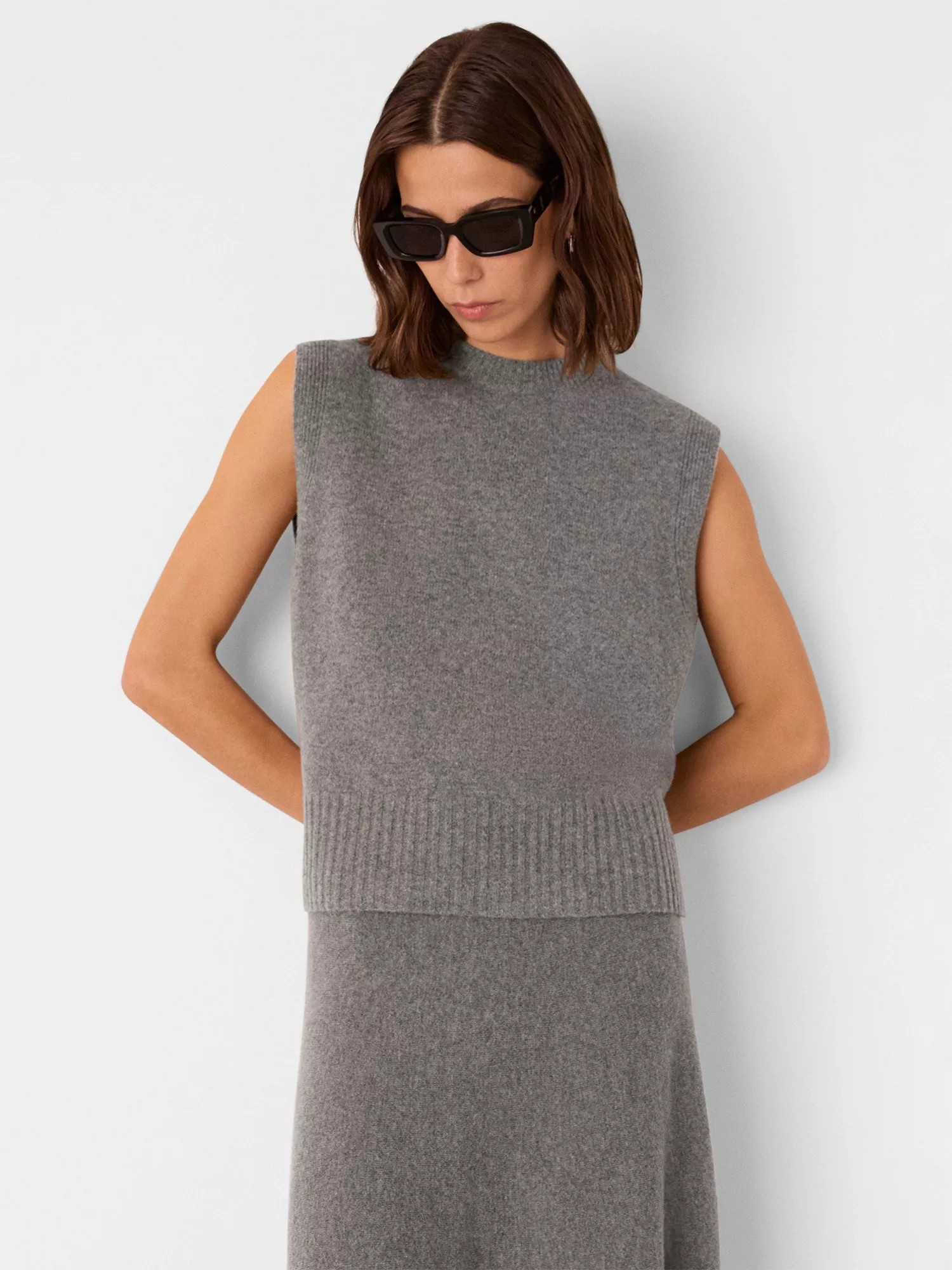 Wool Sleeveless Tank Top, Grey | John Lewis (UK)