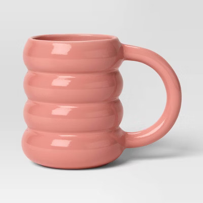 13oz Stoneware Artisan Mug Coral - Room Essentials™: Coffee Cup, Microwave & Dishwasher Safe, H... | Target