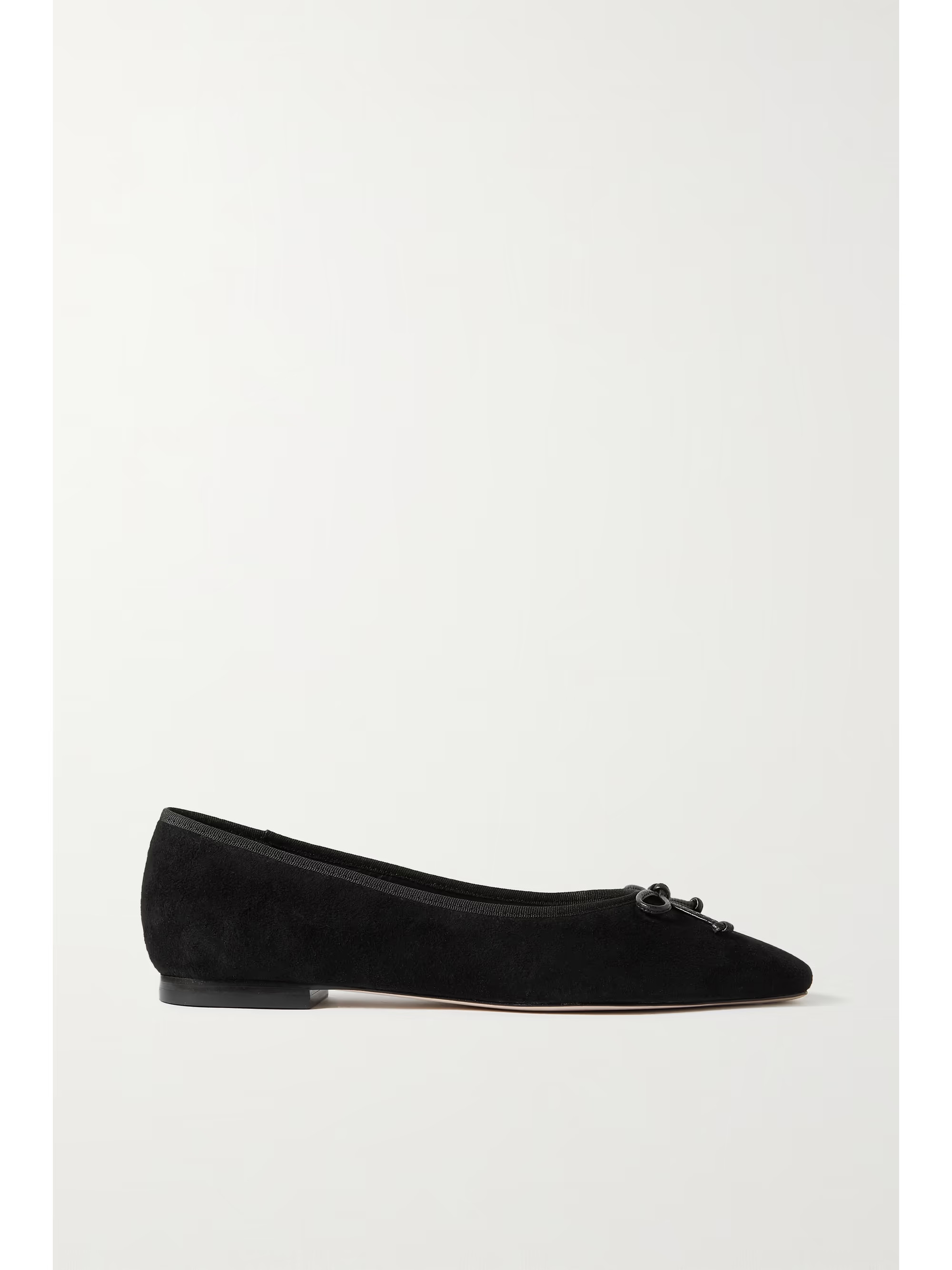 Bow-embellished suede ballet flats | NET-A-PORTER (US)