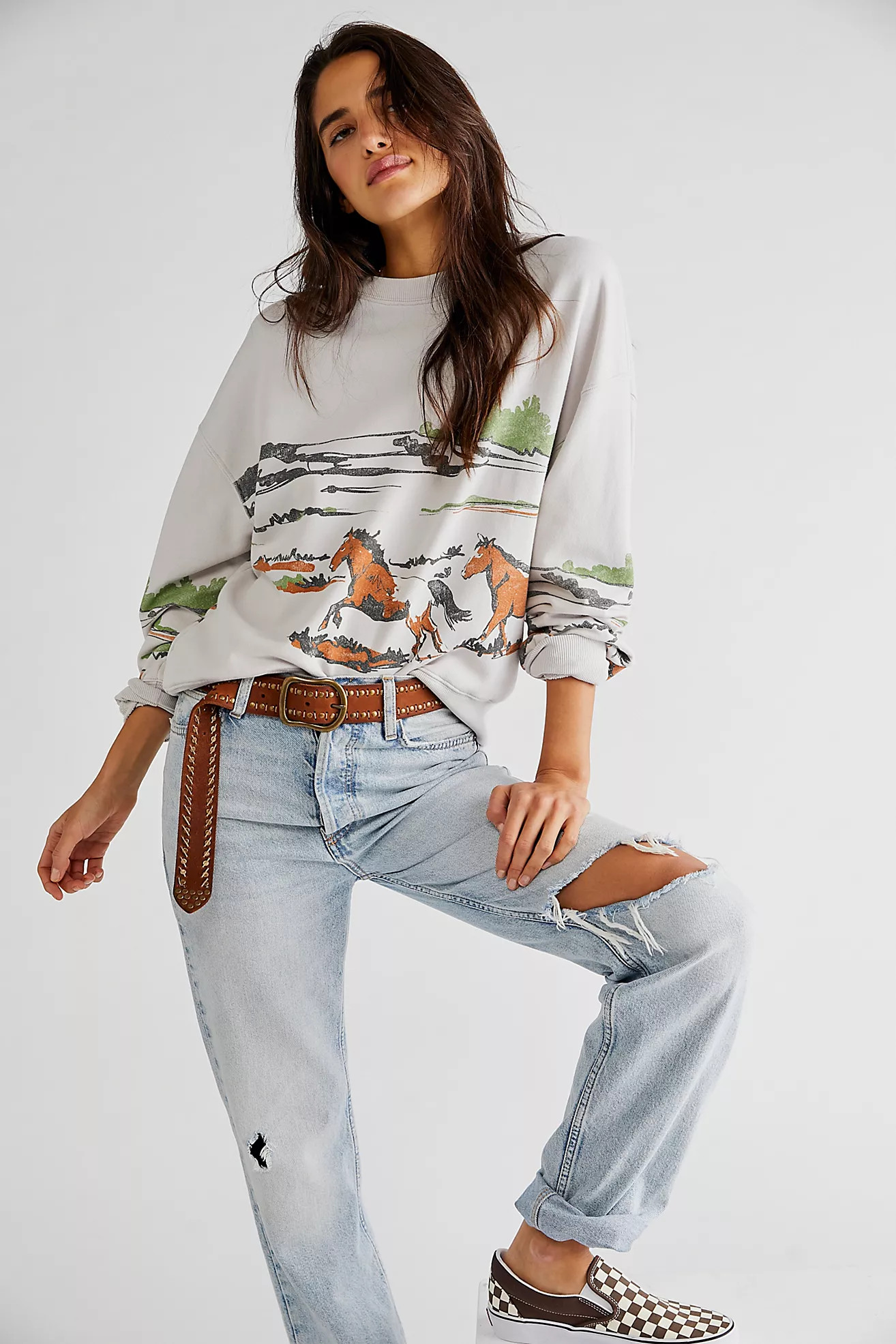 Running Horses Oversized Crewneck | Free People (Global - UK&FR Excluded)