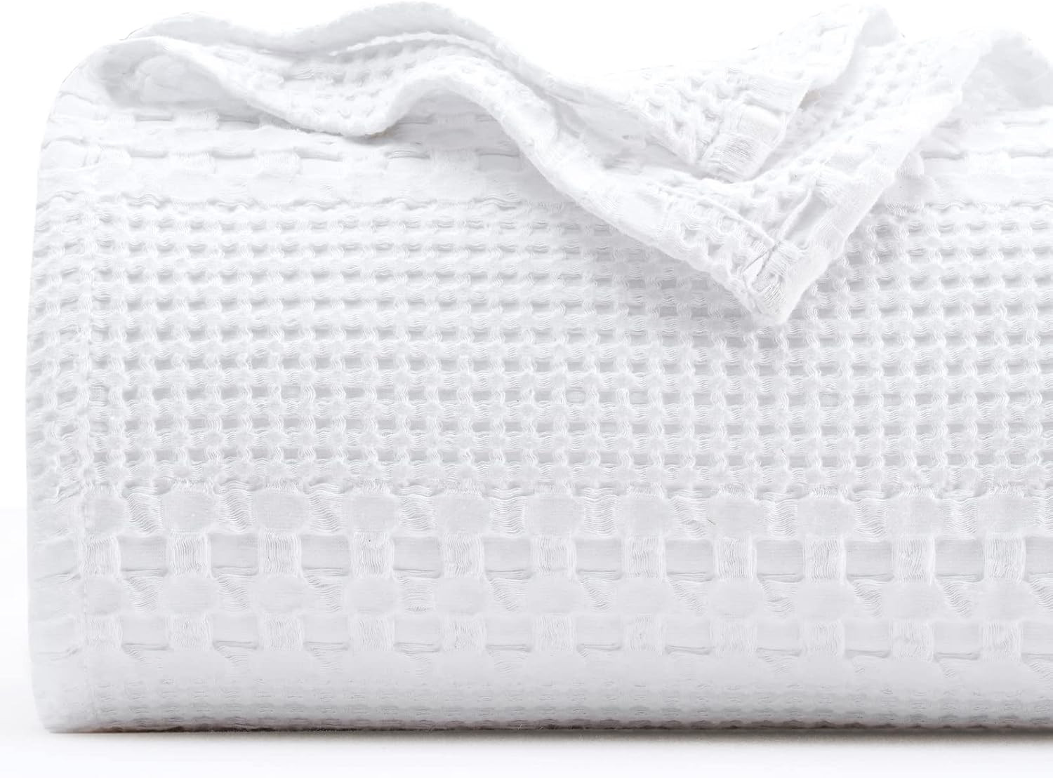 PHF 100% Cotton Waffle Weave Blanket King Size - Washed Soft Lightweight Blanket for All Season -... | Amazon (US)