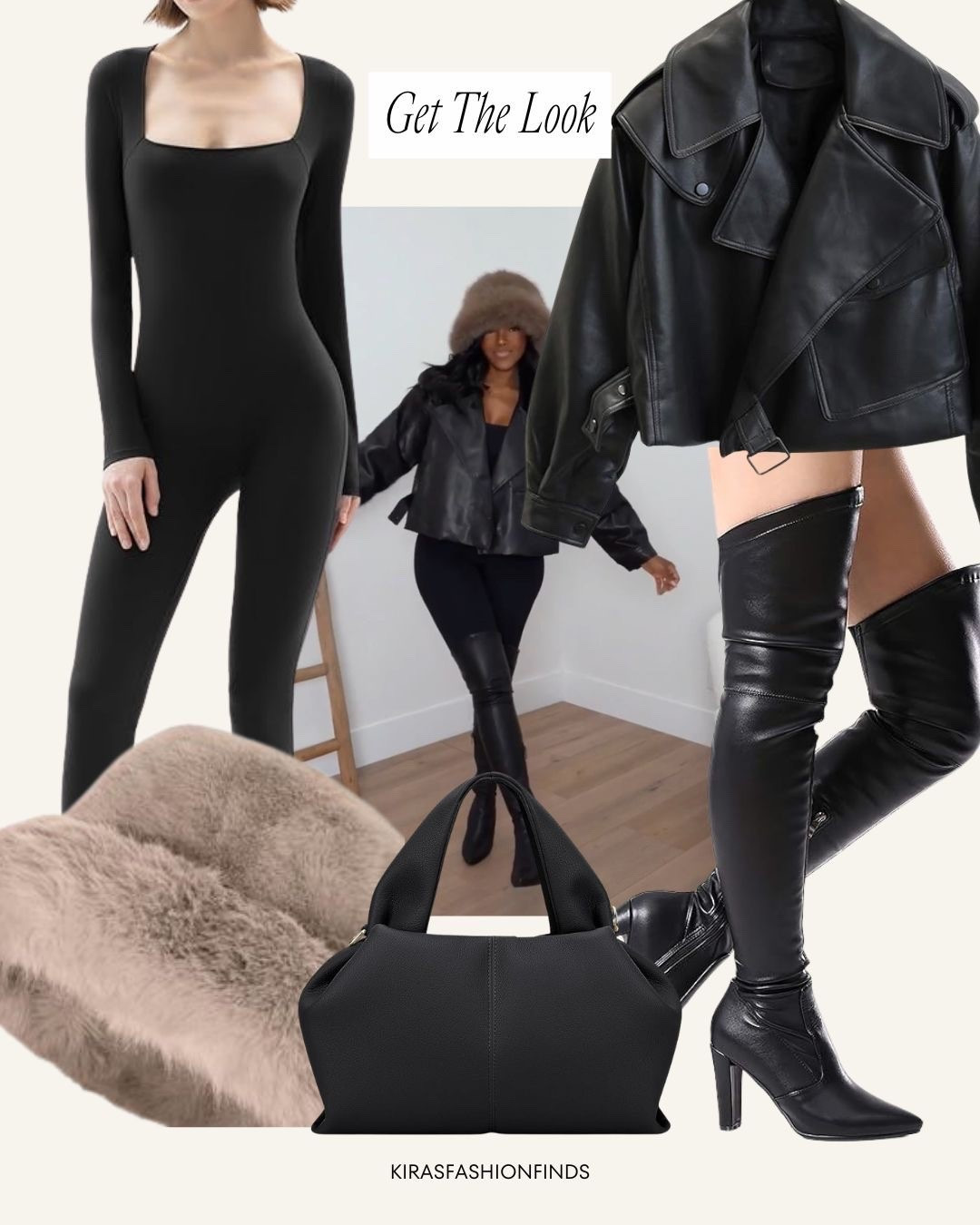 The easiest all-black winter look to recreate — a sleek one-piece base layered with an oversized faux-leather jacket, tall boots, and a plush faux-fur hat for that effortless off-duty model vibe. Chic, warm, and instantly elevated.

Perfect for winter outings, casual date nights, and everyday elevated street style.

📏 Sizing: Wearing Small | Height 5'4" | 138 lbs | 34D | 27" waist | 40" hips

Tap to get details.

Black winter outfit ideas, faux leather jacket looks, tall boot styling, one-piece jumpsuit outfit inspiration, chic cold-weather fashion.

Follow me on Instagram and YouTube @kirasfashionfinds

#LTKgrwm #LTKootd