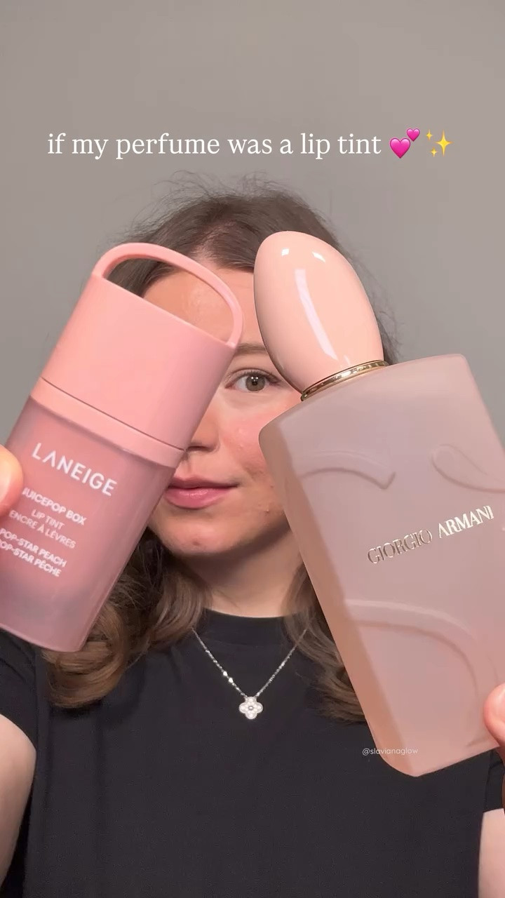 the most delicate duo 💕✨

🍹 @armanibeauty sì nude bloom
🍹 @laneige_uk juice box lip tint in pop star peach

Do you match your lip tint to your fragrance mood? 🤔💭

🏷️ armani sì nude bloom perfume, laneige juice box lip tint pop star peach, fragrance inspired lip combo, glossy peach lips, soft feminine beauty.

#armanibeauty #laneige #liptint #makeup #beautylover