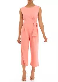 Tahari Women's Sleeveless Crew Neck Solid Side Knot Jumpsuit | Belk