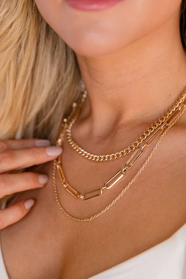 Paperclip Layering Necklace | Pink Lily