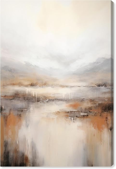Art Remedy Natural Cascades Canvas Muted Abstract Wall Art, Gallery Wrapped, 30" x 45" | Amazon (US)