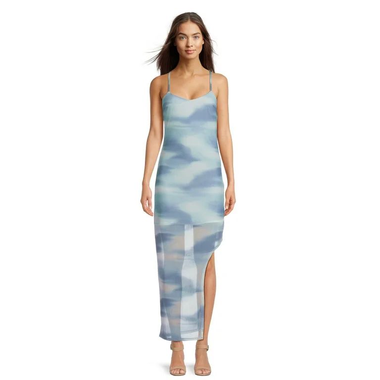 No Boundaries Juniors Asymmetrical Maxi Dress, Sizes XS-XXXL | Walmart (US)