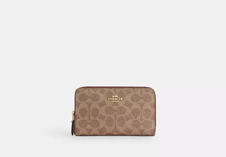 Medium Id Zip Wallet In Signature Canvas | Coach Outlet US
