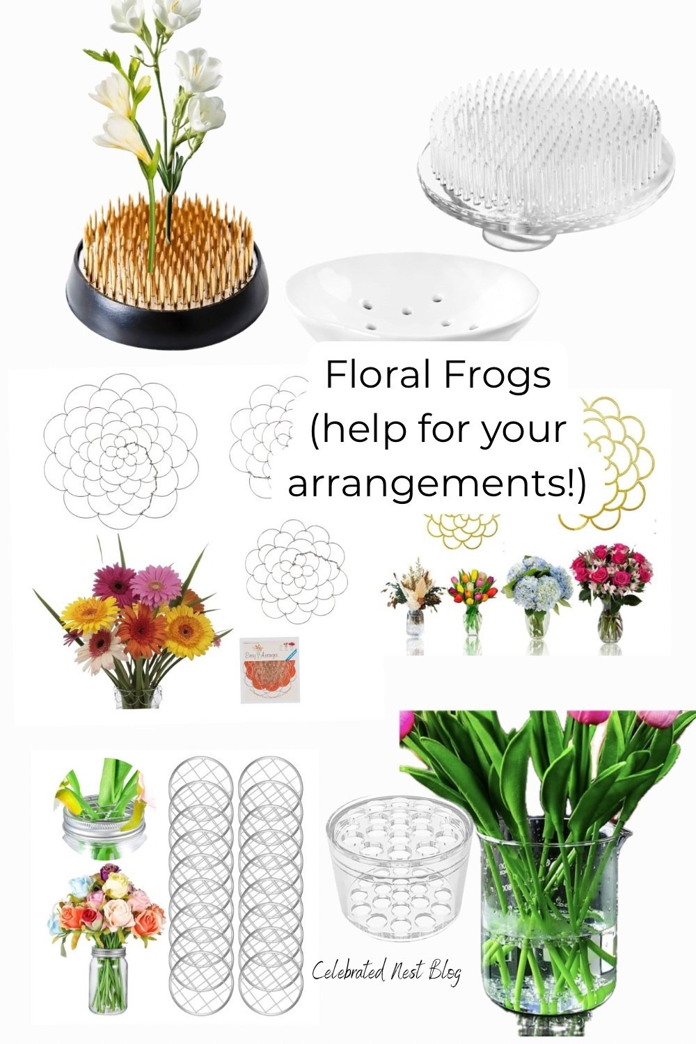 Collection of floral frogs (pin holders) for effortless flower arranging. Metal and glass kenzan styles secure stems for professional bouquets and ikebana. Essential tools for florists and home decorators creating beautiful fresh arrangements and centerpieces.

#LTKHome #LTKSeasonal #LTKStyleTip