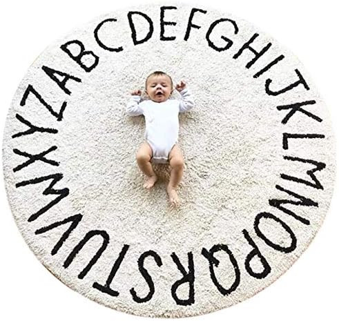 ABC Large Baby Rug for Nursery Kids Round Educational Alphabet Warm Soft Activity Mat Floor Area ... | Amazon (US)
