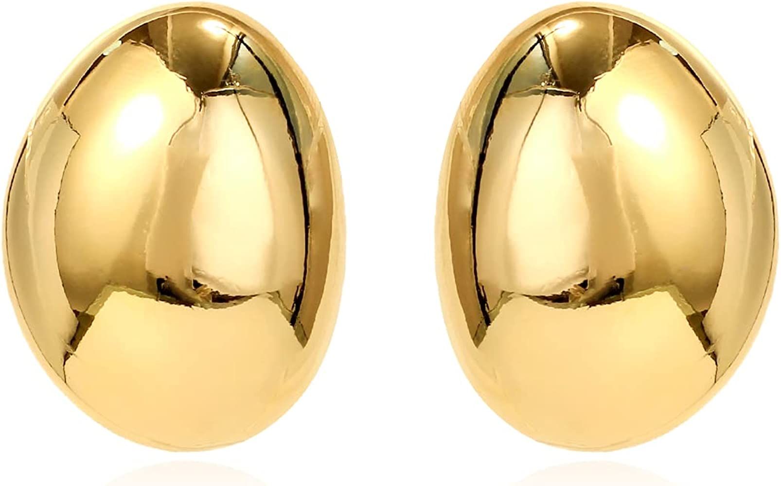KELMALL Chunky Gold Hoop Statement Earrings for Women, Thick 18K Gold Plated Open Hoop Lightweigh... | Amazon (US)