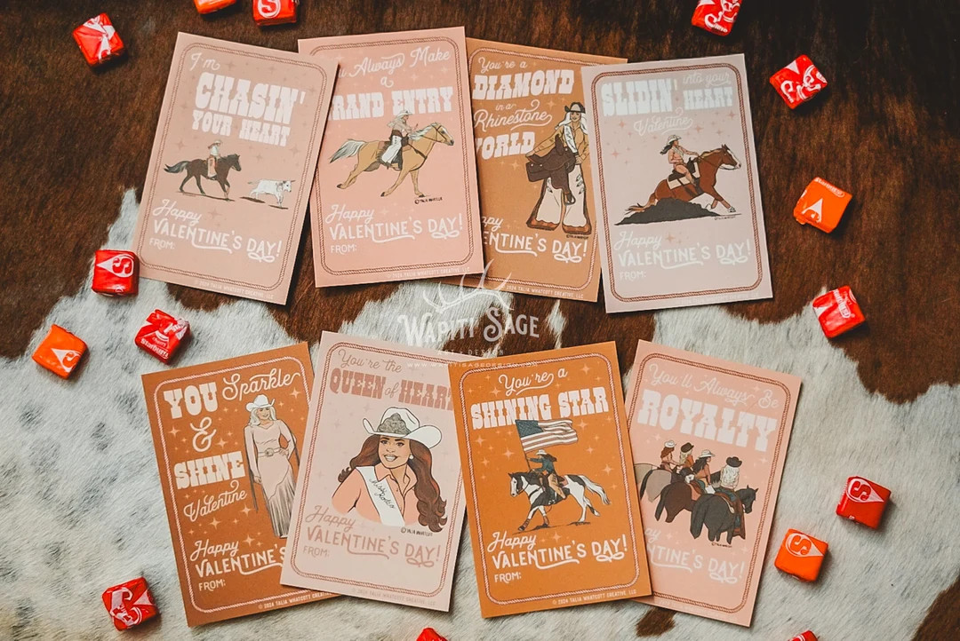 Rodeo Queen Valentine Cards Cowgirl DIY Printable Valentine Cowkid Pink Cowgirl Valentine Cards W... | Etsy (US)