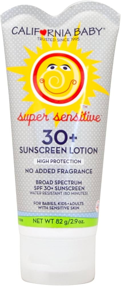 California Baby Super Sensitive SPF 30+ Sunscreen Lotion | Broad Spectrum | Unscented Mineral Sun... | Amazon (US)