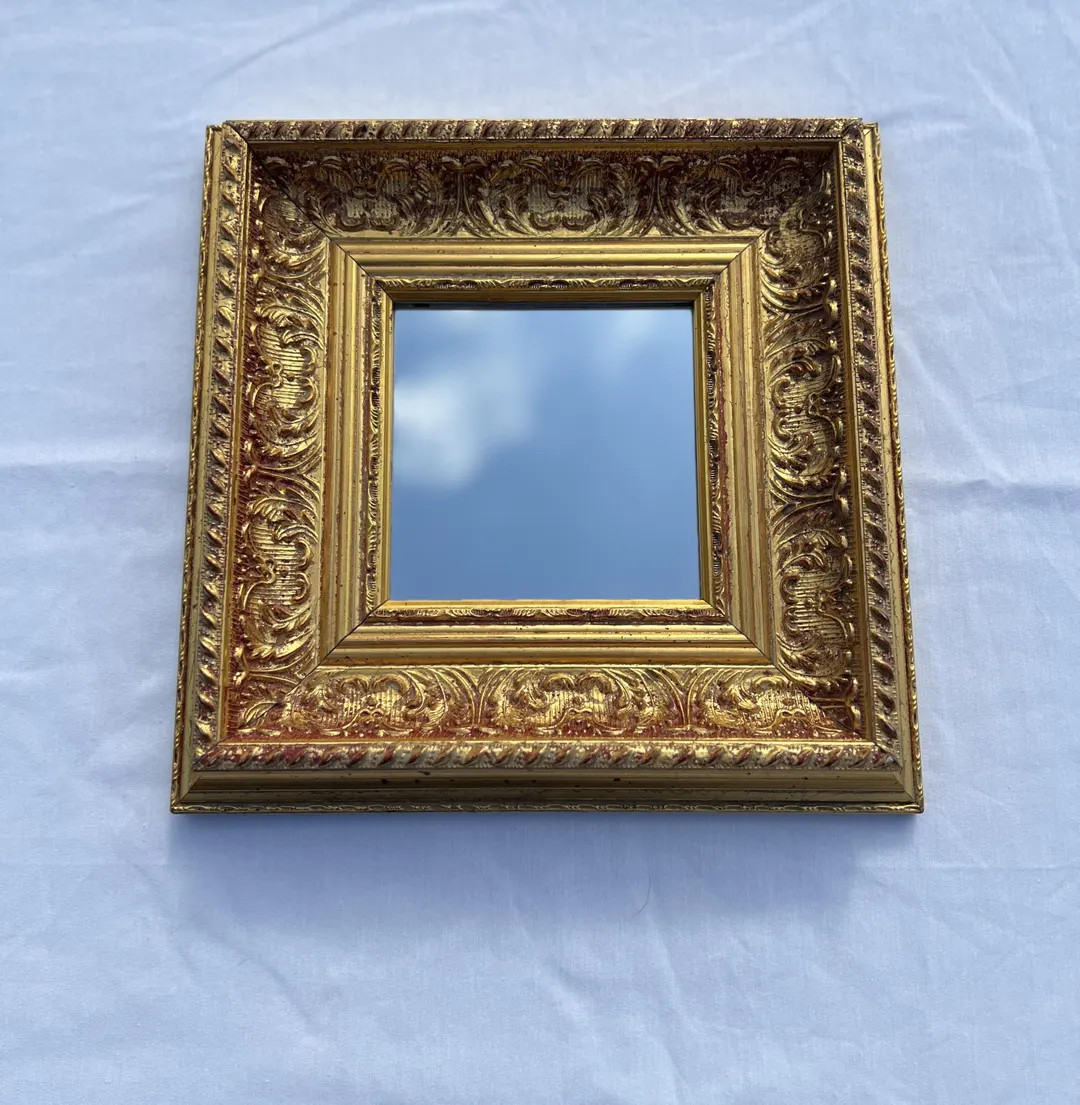 Vintage Ornate Square Wall Mirror – Gold Gilt Frame With Baroque Scroll Detailing - Etsy | Etsy (US)