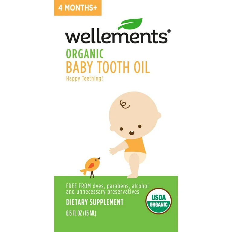 Wellements Organic Baby Tooth Oil, .5 Oz - Walmart.com | Walmart (US)