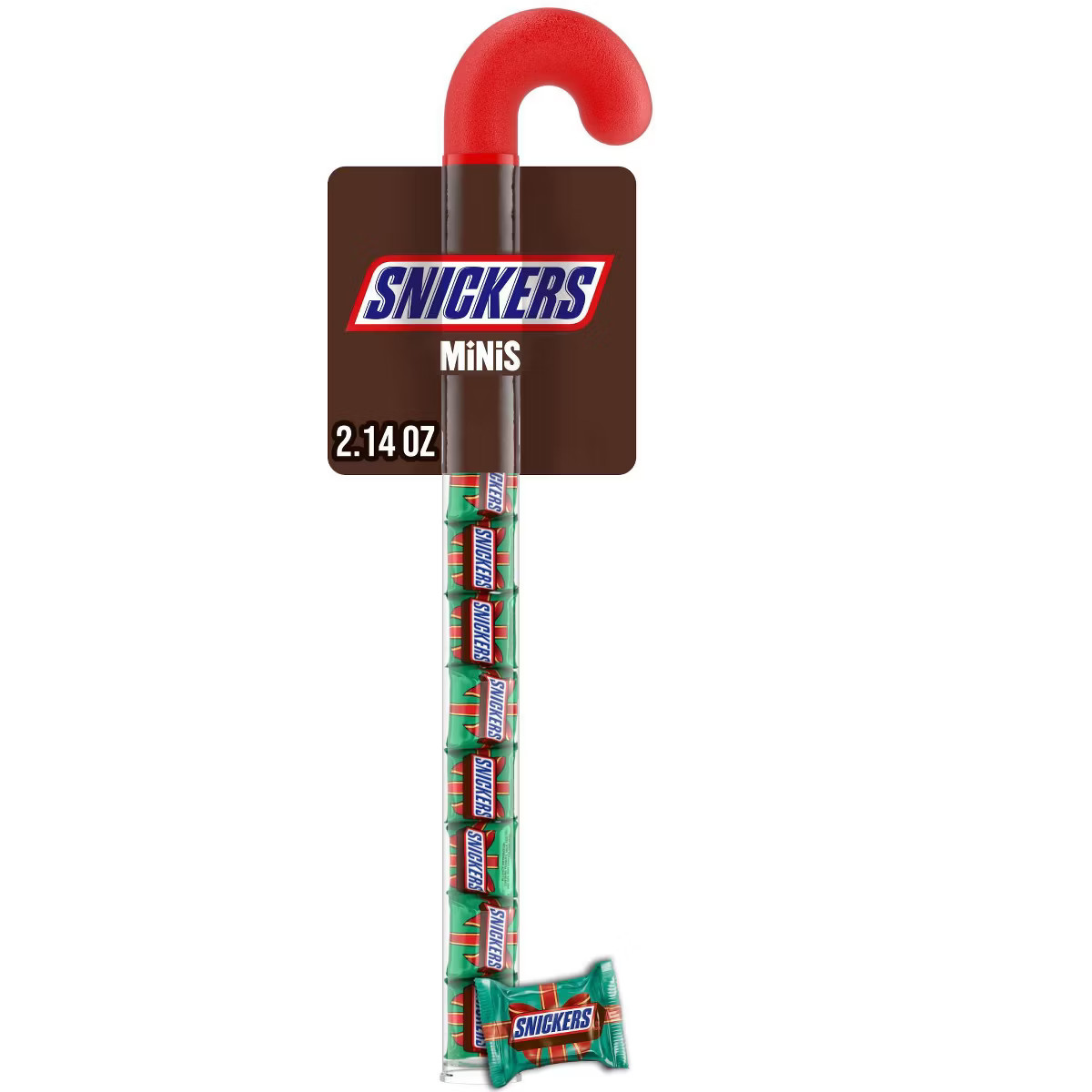 Snickers Minis Chocolate Christmas Candy Cane - 2.14oz | Target