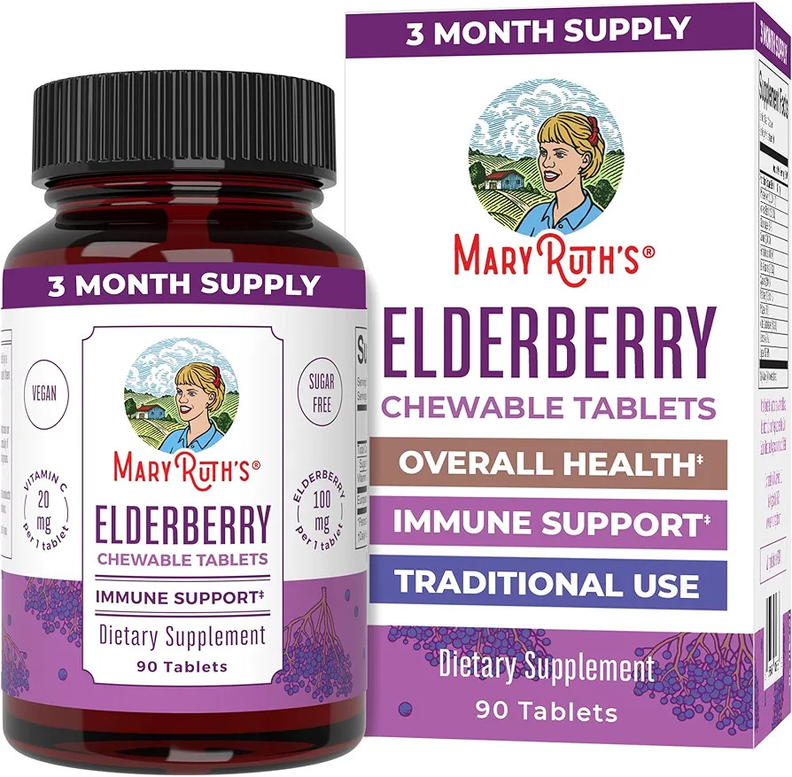 MaryRuth Organics Elderberry Vitamin C Chewable Tablets | Sambucus nigra | Black Elderberry for I... | Amazon (US)