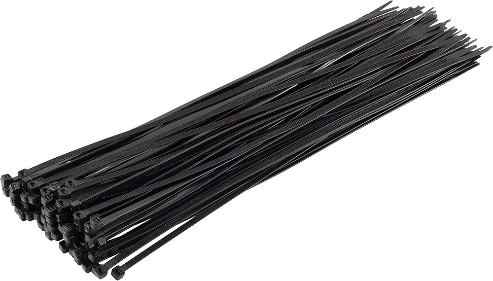 GTSE 14 Inch Black Zip Ties, 100 Pack, 50lb Strength, UV Resistant Long Nylon Cable Ties, Self-Lo... | Amazon (US)
