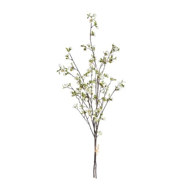 White Faux Cherry Blossom Branch - Set of 2 | Cailini Coastal