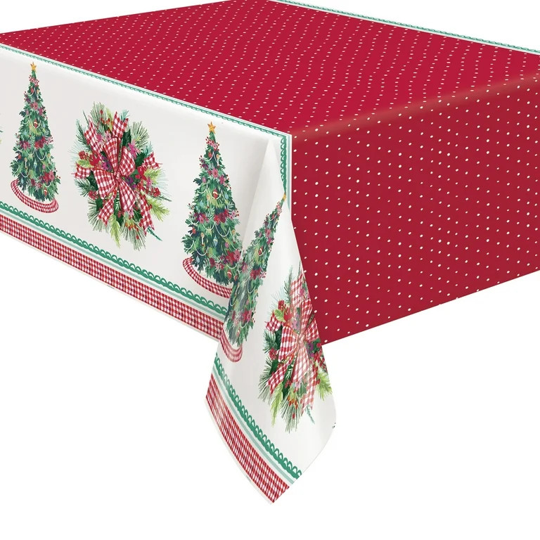 Pioneer Woman Christmas Pine Plastic Party Tablecloths, 108 x 54in, 4ct | Walmart (US)