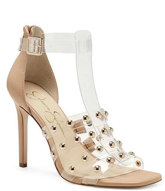 Oprina Clear Studded Dress Sandals | Dillard's