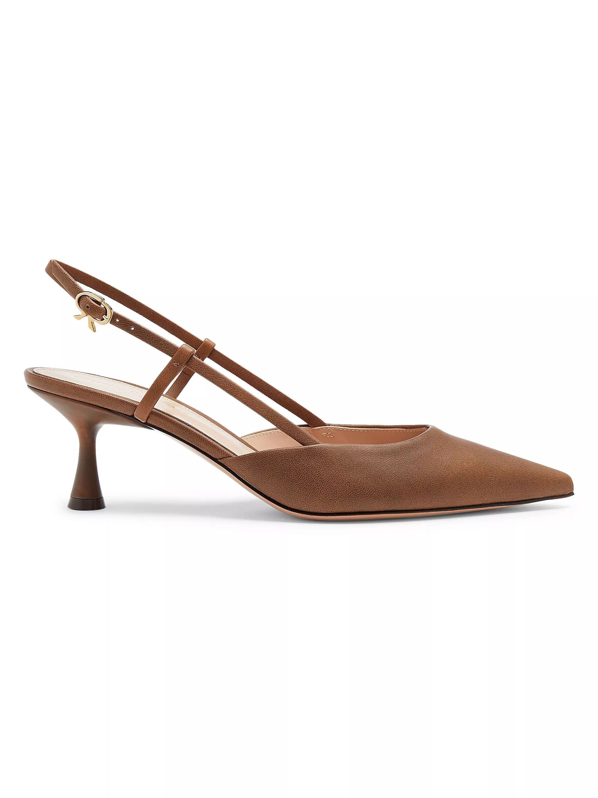 Shop Gianvito Rossi Ascent 55MM Leather Slingback Pumps | Saks Fifth Avenue | Saks Fifth Avenue