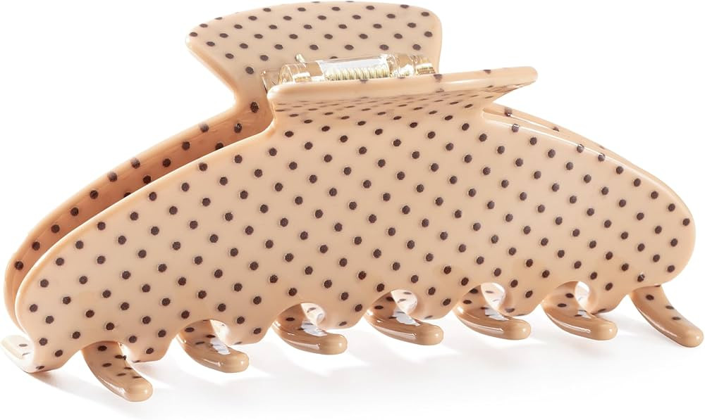 Large Acetate 4 Inch Hair Claw Clip for Women, Orange Polka Dots Claw Clips & Jaw Clips for Thin ... | Amazon (US)