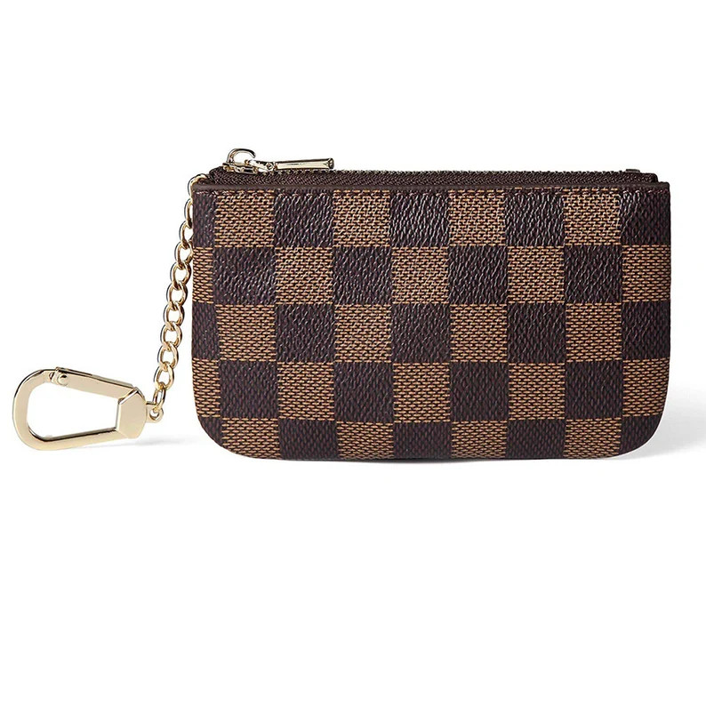 Checkered Mini Coin Purse Wallet Key Chain | Etsy (US)