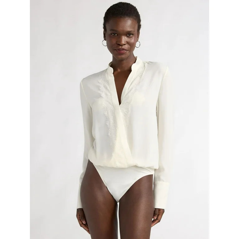 Scoop Women's Surplus Bodysuit with Lace Trim, Sizes XS-XL | Walmart (US)