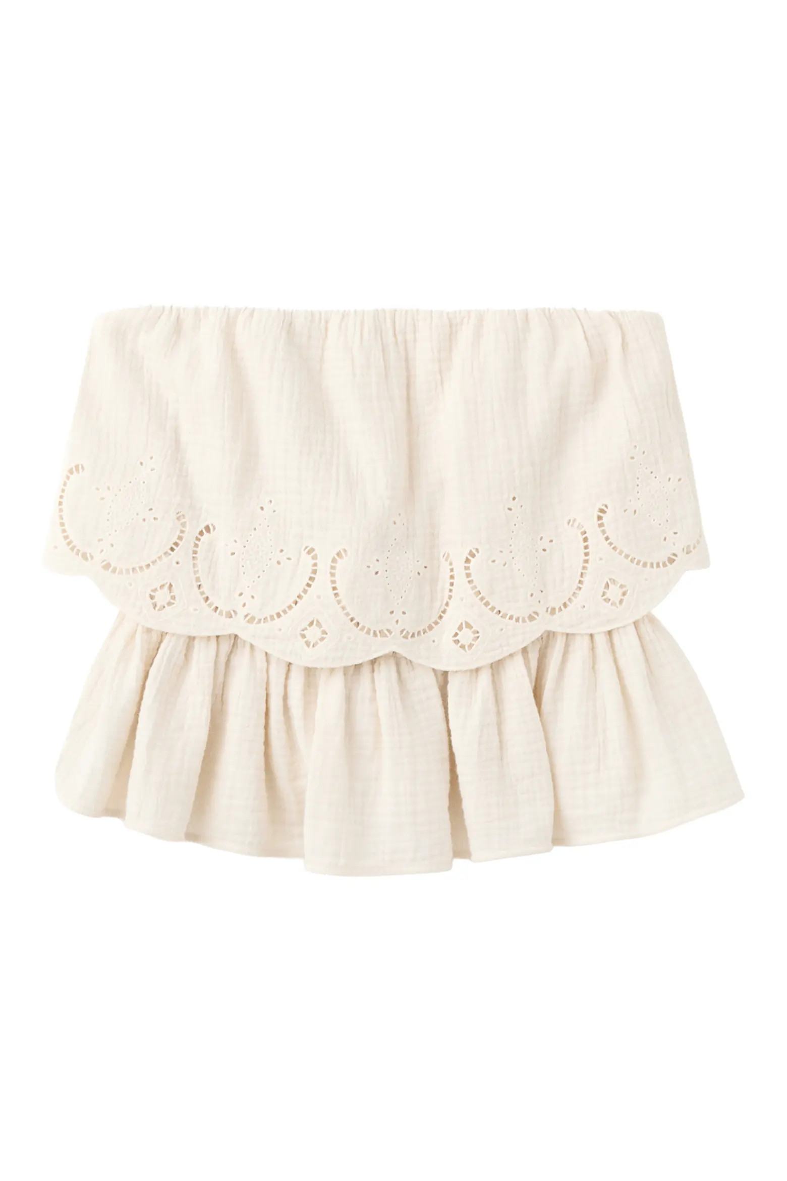 Maui Openwork Embroidered Strapless Gauze Peplum Top (Women) | Nordstrom | Nordstrom