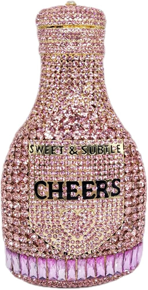 Women Champagne Bottle Rhinestone Clutch Unique Evening Bag Crystal Dinner Handbag Bride Purse fo... | Amazon (US)