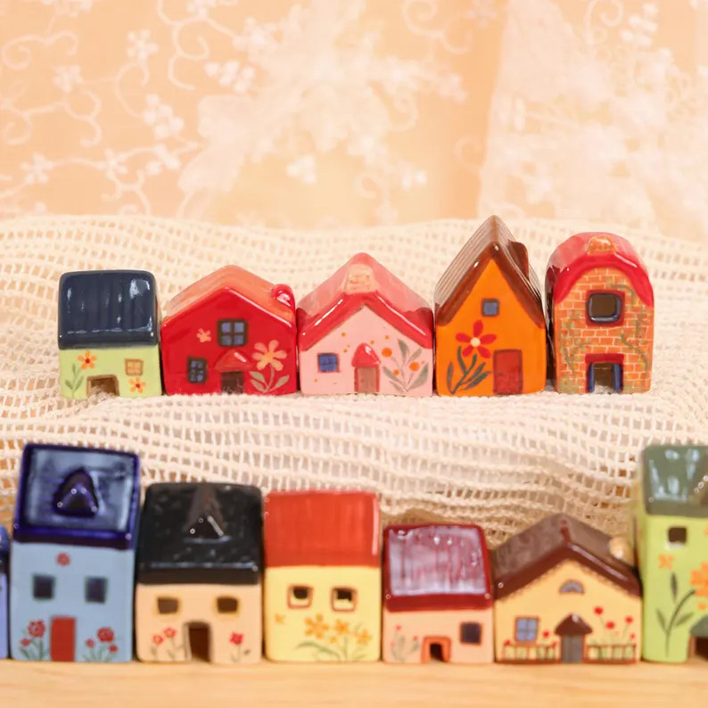 Miniature Ceramic Houses | Handmade Tiny Houses | Cute Little Ceramic House Decor | Unique Glaze ... | Etsy (US)