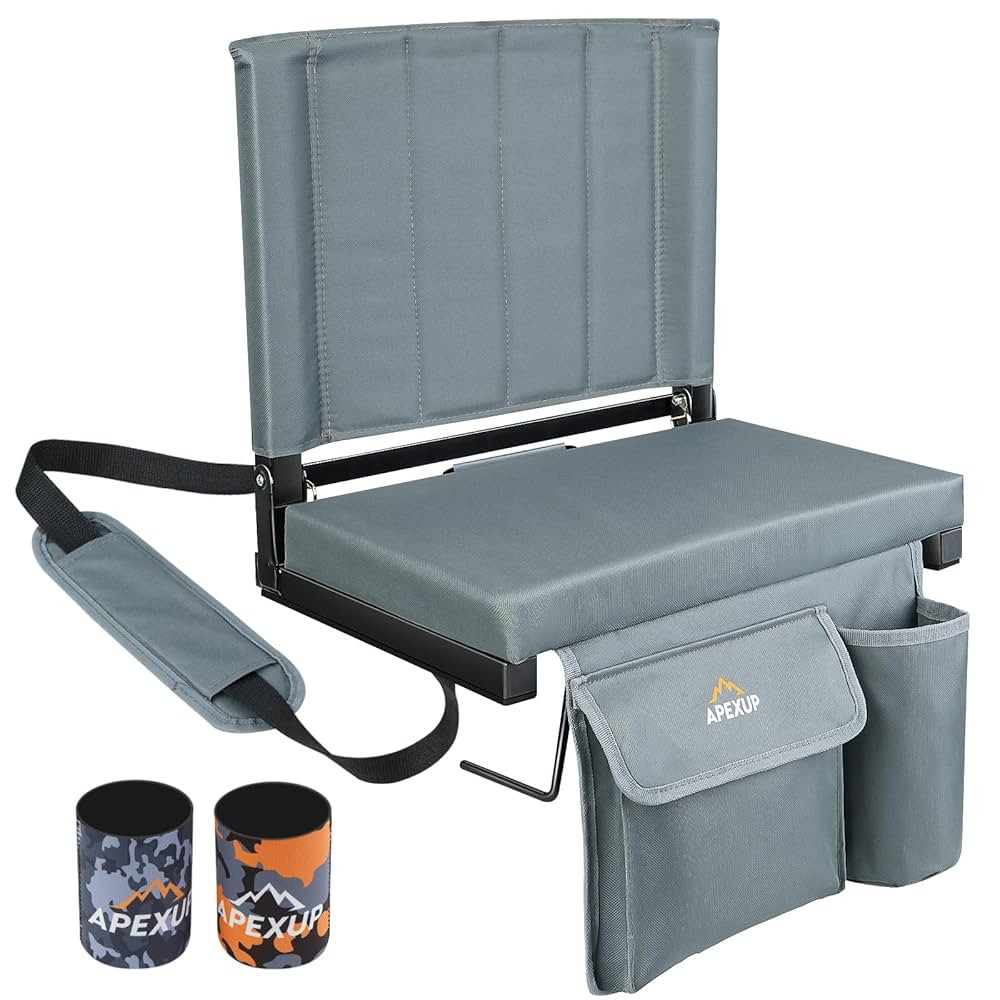 APEXUP Stadium Seats with Back Support, Portable Bleacher Seat with Large Pocket and Cup Holder, ... | Amazon (US)