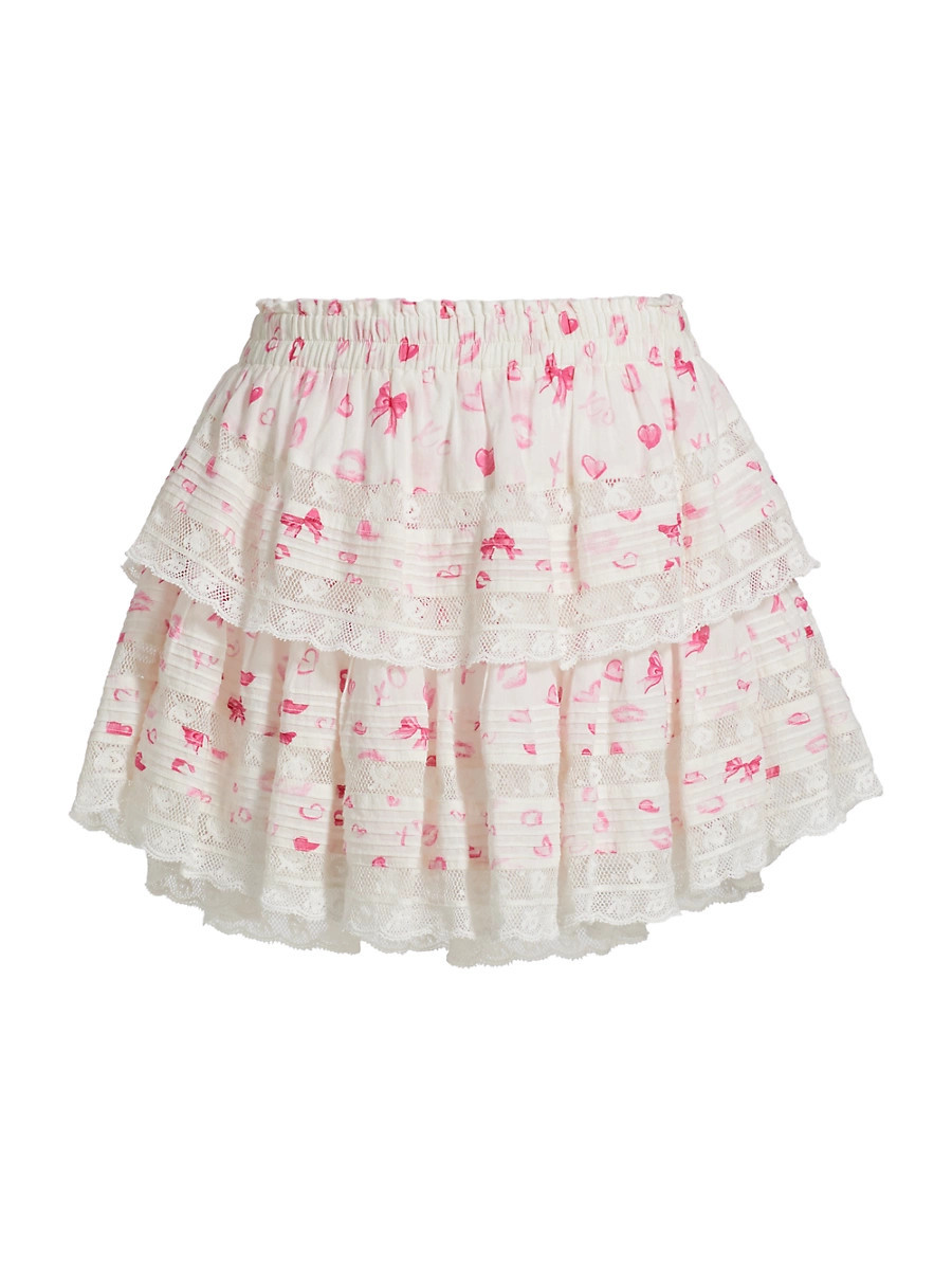 Women's Polka Dot Ruffled Miniskirt - Rosey Dream - Size Small | Saks Fifth Avenue