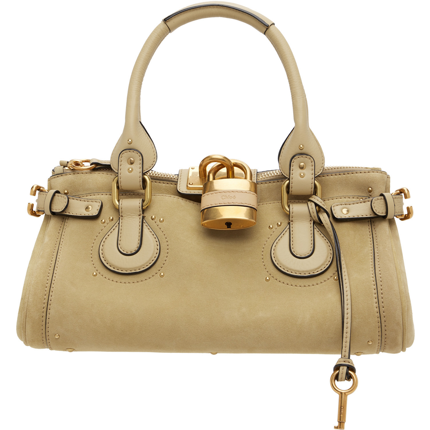 Chloé Beige Paddington Suede Bag | SSENSE