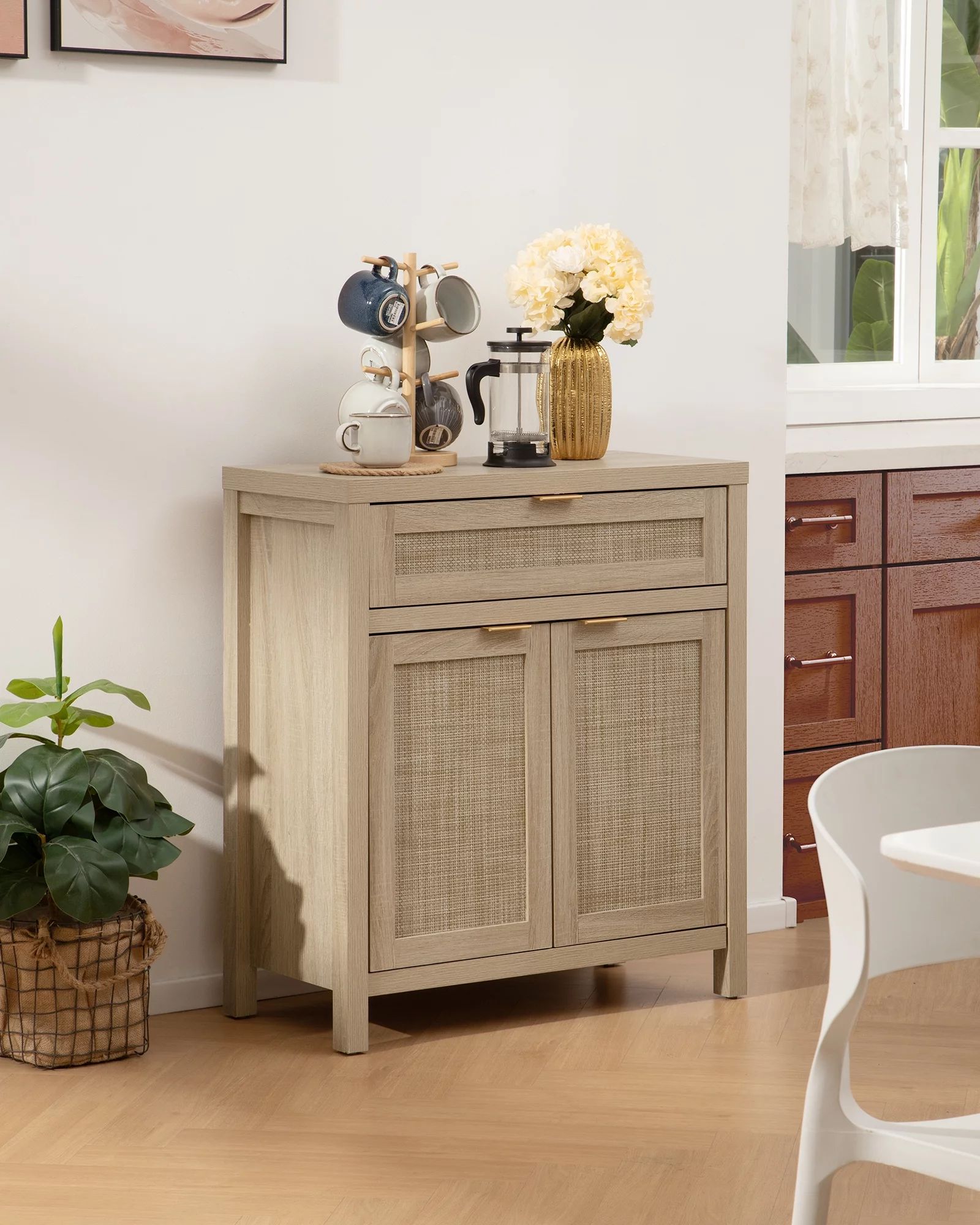 Surmoby Sideboard Buffet Cabinet with Rattan Decor Doors and Adjustable Shelves,Storage Cabinets ... | Walmart (US)