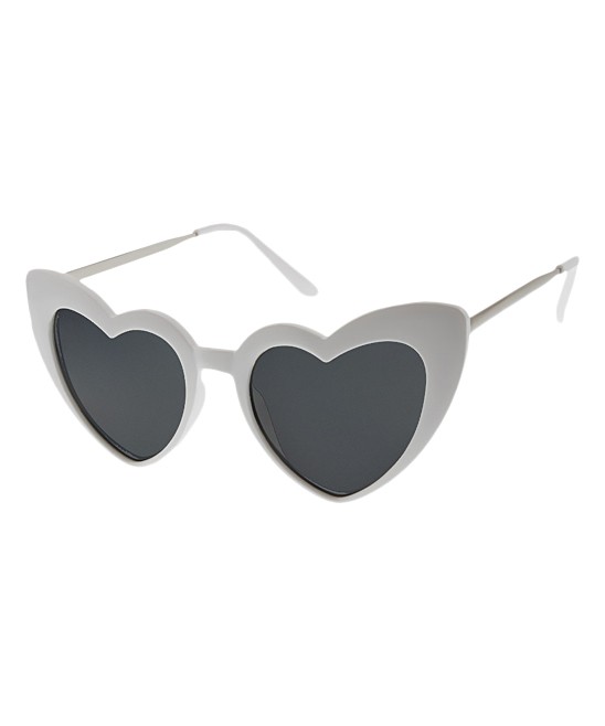 Silver & White Heart Sunglasses | zulily
