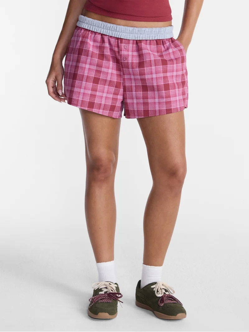 No Boundaries Cotton Boxer Shorts, 3" Inseam, Women's and Women's Plus XXS-4X | Walmart (US)